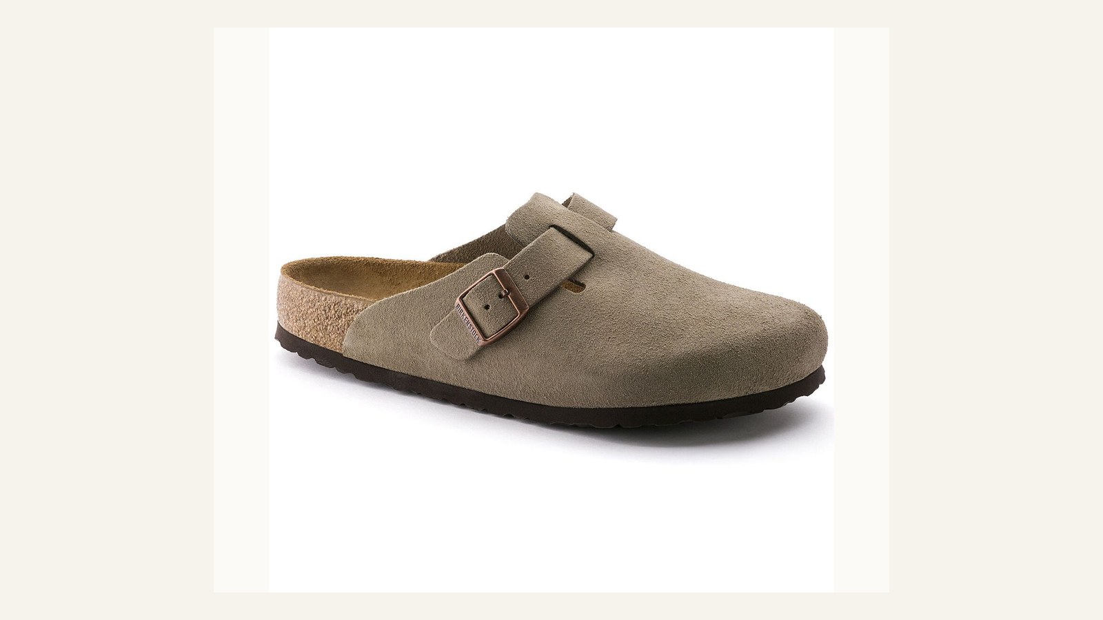 Birkenstock Boston Soft Footbed suede clog in taupe