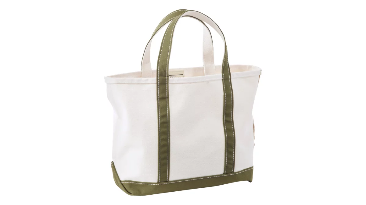 L.L.Bean Boat and Tote Open-Top canvas bag with contrast trim