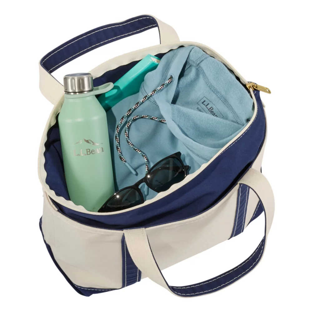 L.L.Bean Boat and Tote Zip-Top packed with daily carry items