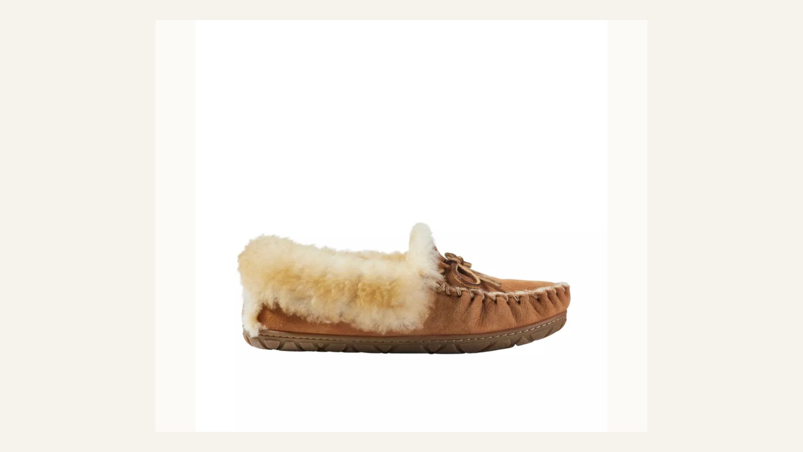 Women's L.L.Bean Wicked Good Moccasins in brown suede side view
