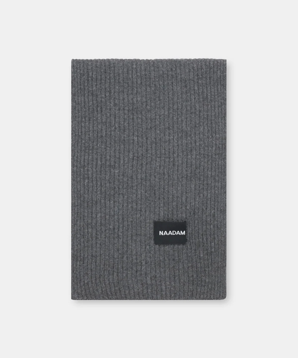 NAADAM Signature Cashmere Ribbed Scarf in granite